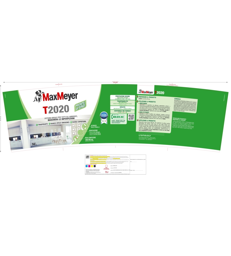 PITTURA MURALE TRASPIRANTE MAX MEYER "T2020" BIANCO 14 LT